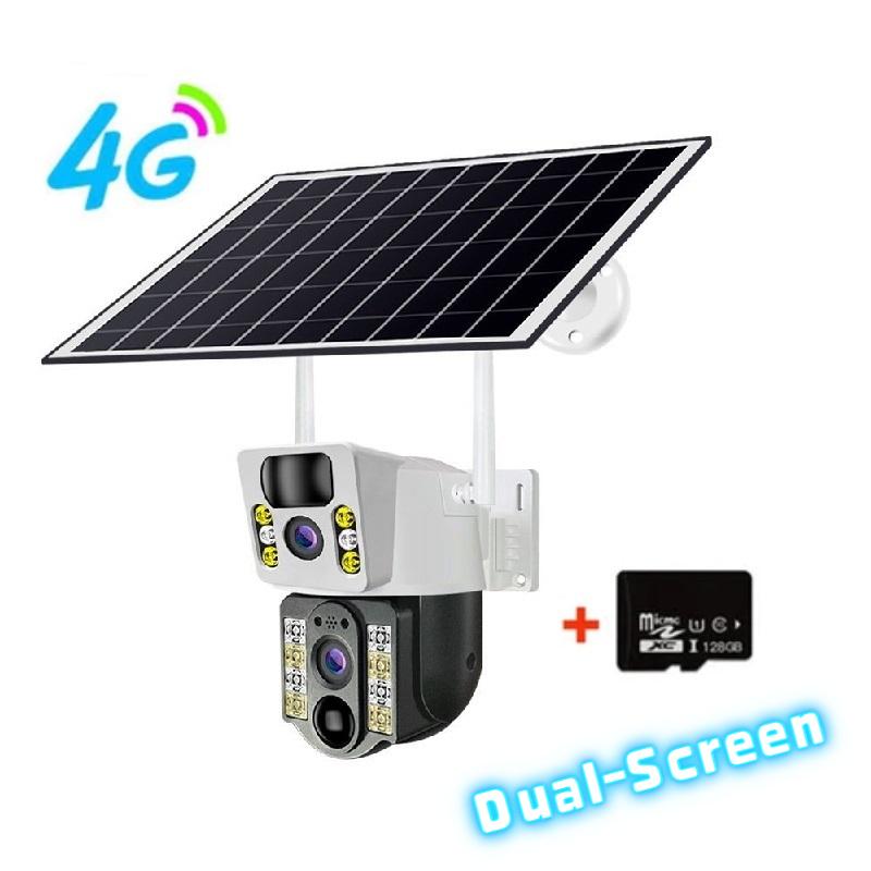 WIFI/4G Smart Solar Surveillance Camera, Available with 1, 2 or 3 Lenses (Single/Dual/Triple Screen), HD Night Vision CCTV