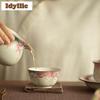 90ml Ru Kiln Lard Jelly Small Garden Teacup Creative Tea Bowl Single Cups Tea-tasting Personal Cup Chazhan Master Cups Drinkware