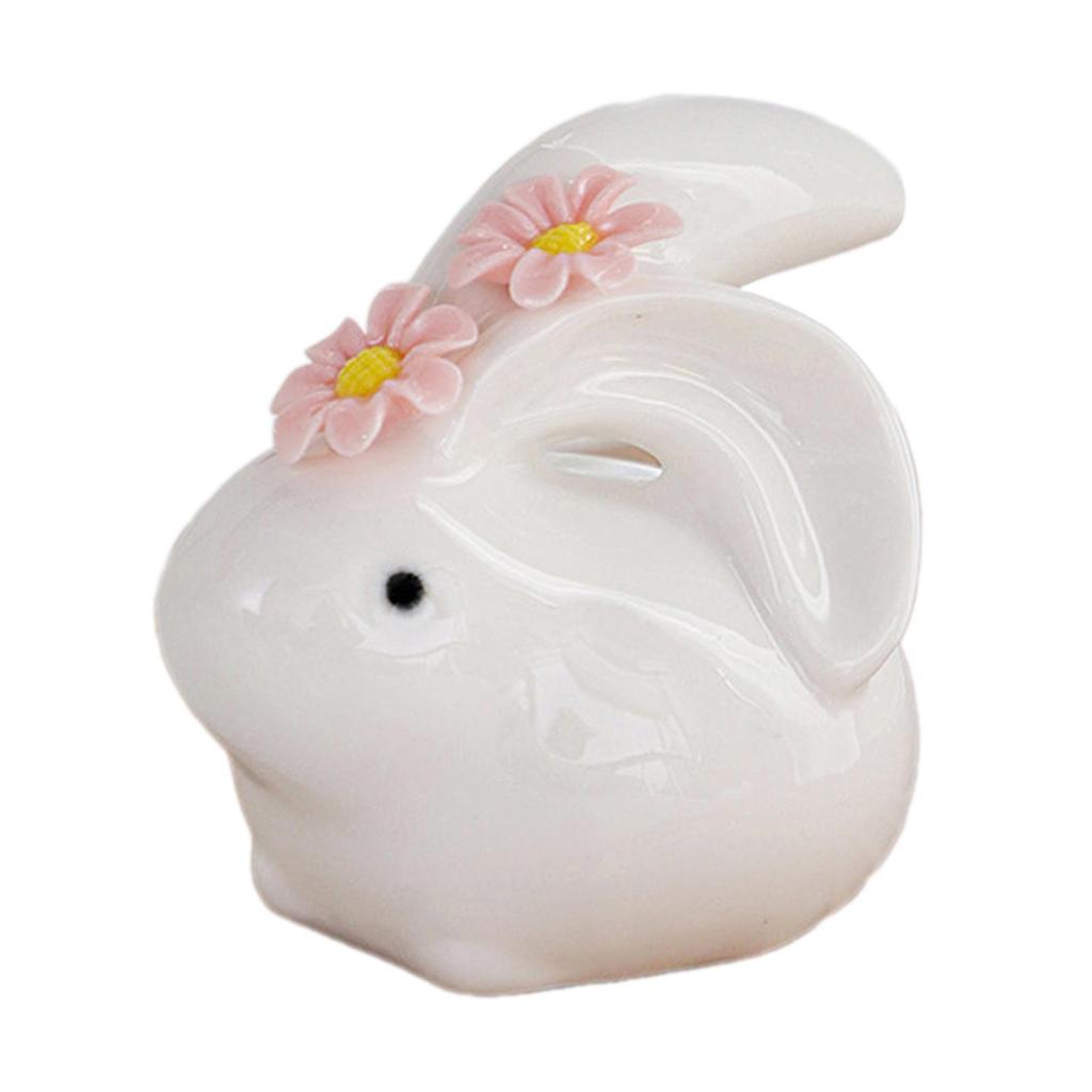 Rabbit Sculpture Collection Photo Prop Housewarming Gift Cute Ornament Animal Statue for Yard Garden Home Bookshelf Office