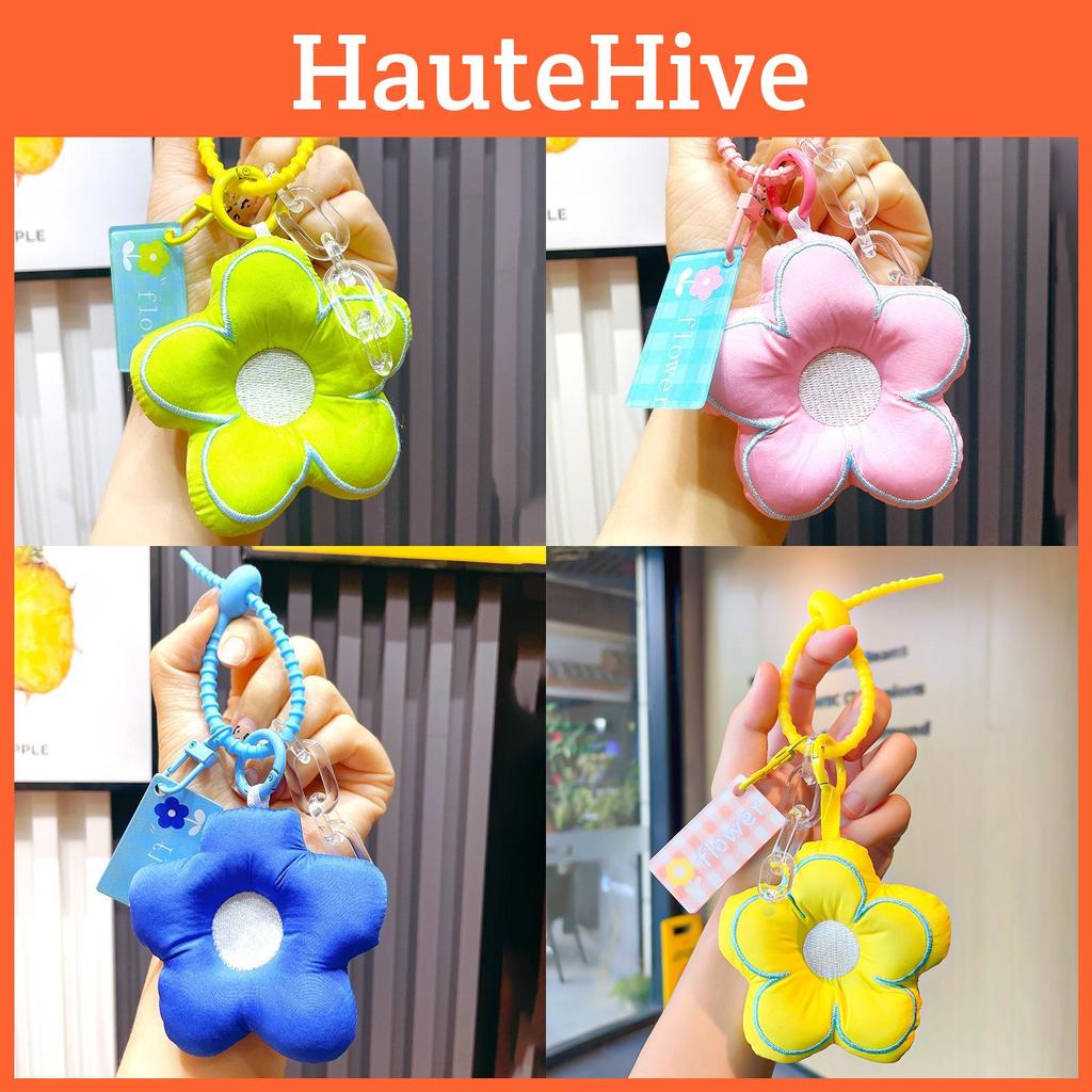 Adorable Floral Fabric Keychain Fashionable Bag Accessory For Girls