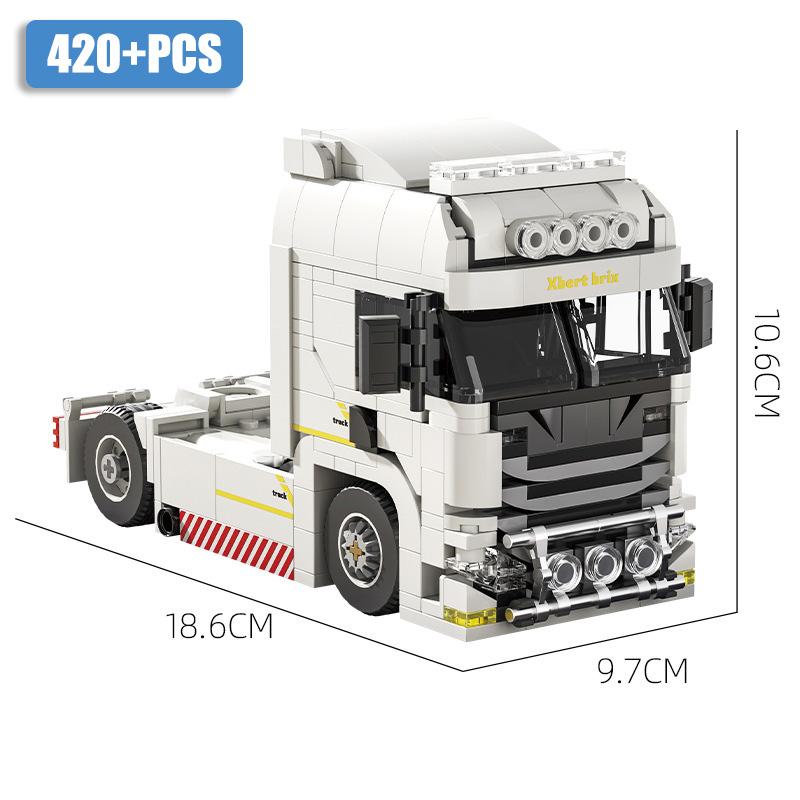 Techniczny MOC Europejska Ciężarówka Naczepa Zbiornik Paliwa Zestaw Klocków Budowlanych DIY Miejski Model Ciężarówki Inżynieryjnej Zestawy Zabawek Dla Dzieci Prezenty