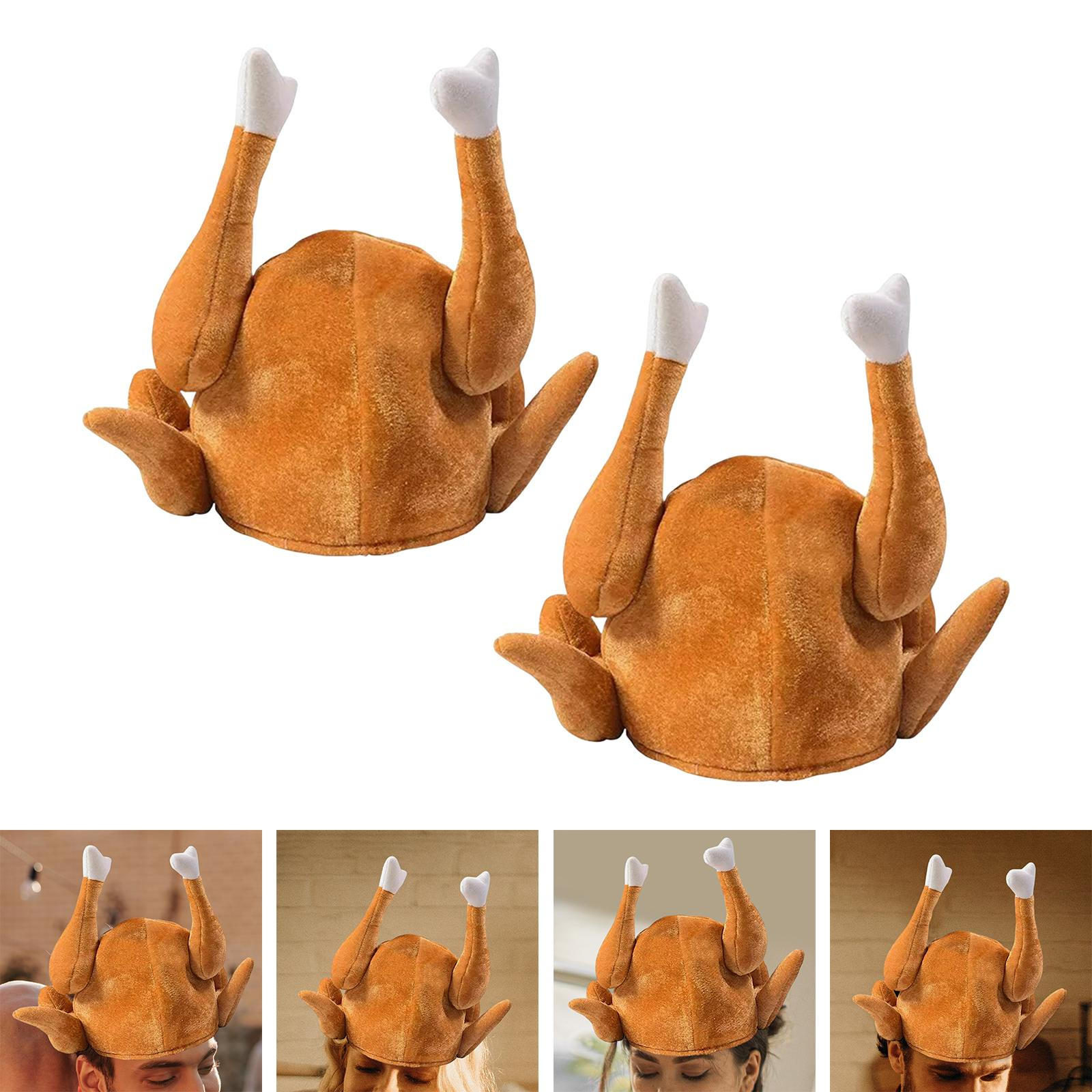 

2x Creative Turkey Hat Chicken Costumes Accessories Novelty for Halloween Christmas Holiday Festive