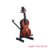 Wooden Miniature Violin with Stand and Bow Mini Simulation Violin Instrument Model Crafts Gift Home Office Ornament For Kids