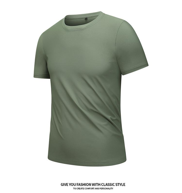 Men's Quick-Dry Ice Silk Breathable T-Shirt - Short Sleeve, Dynamic Pique Nylon for Running & Fitness