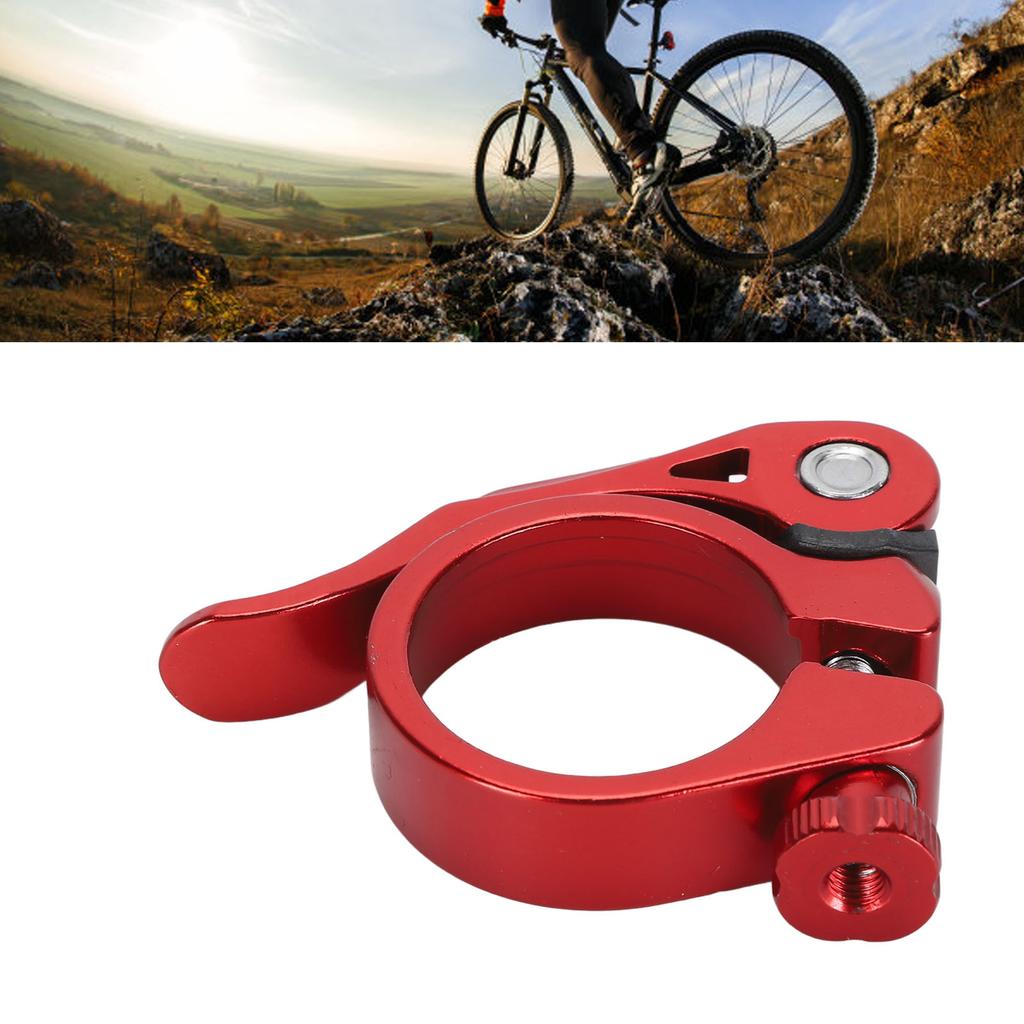 Bike Seatpost Clamp Professional 34.9mm Aluminum Alloy Lightweight High Strength CNC Machined Quick Release   Seatpost Clamp