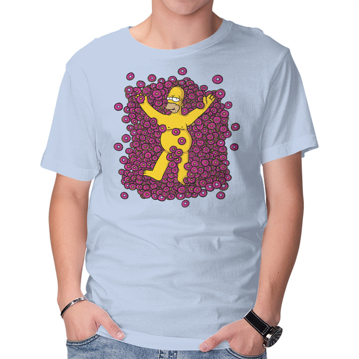Unisex Crew Neck T-Shirt American Donuts Graphic Short Sleeve Casual Tee XS