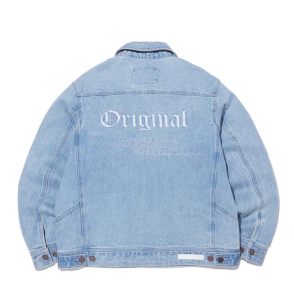 Intercrew [24Ss] Embroidered Denim Trucker Jacket Ity1Ej04Alb