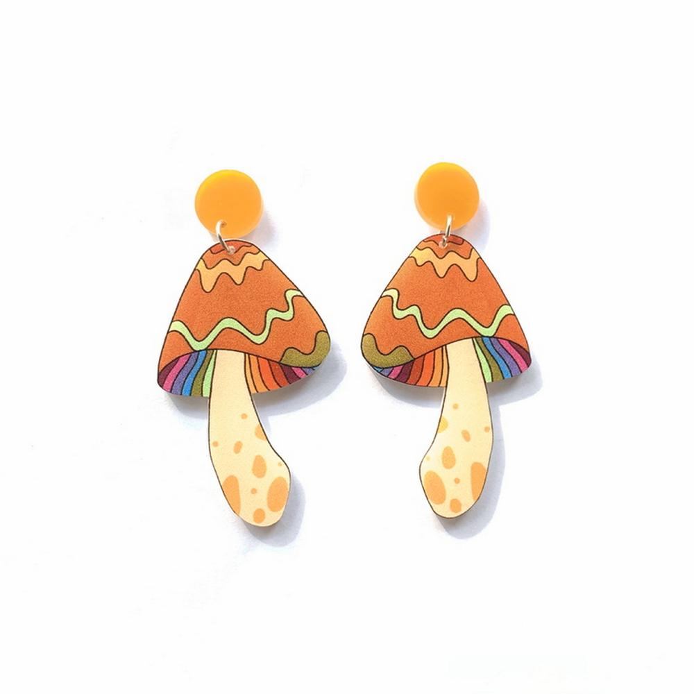 Makersland Vintage Mushroom Earrings Acrylic Irregular Jewelry Accessories Girls Gifts Geometric Earrings for Women