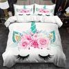 Cartoon Rainbow Print Unicorn Duvet Cover Set Multi Size Quilt Cover Queen Size Bedroom Bedding Decoration Machine Washable Adult Boy Girl