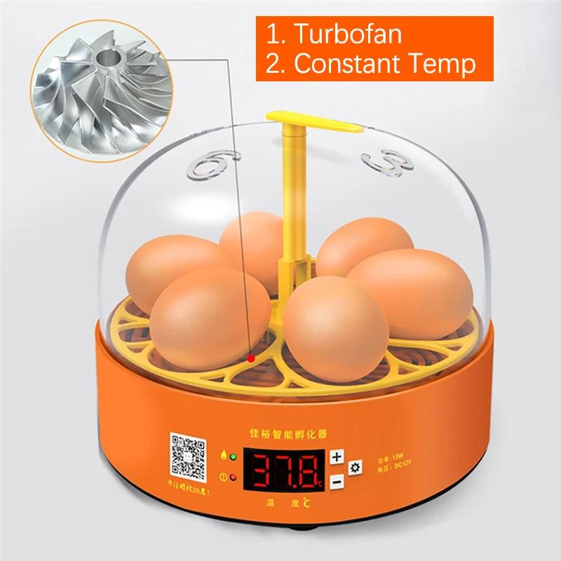 6/9/12 Eggs Incubator Fully Automatic Turning Hatchery Incubator Brooder Machine Farm Animals Egg Digital Temp Control Incubator