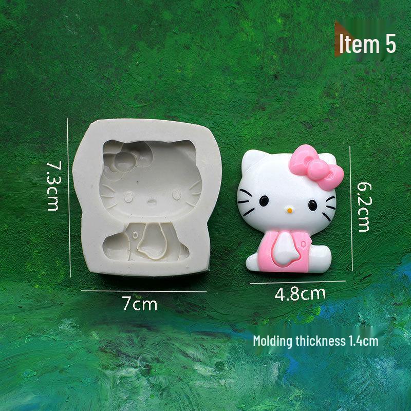 Silicone Molds: KT Cat & Little White Rabbit for Chocolate, Fondant, Cake, Resin DIY