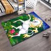 Graceful White Unicorn On Green Floral Background Fantasy Carpet Suitable for Use As an Anti-slip for Living Room Bedroom Sofas