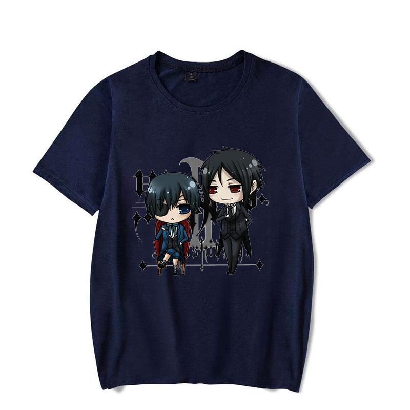 Hot Anime Funny Summer T-Shirt Harajuku Black Butler Cartoon Print Fashion Short Sleeve Summer Casual T-Shirt Top