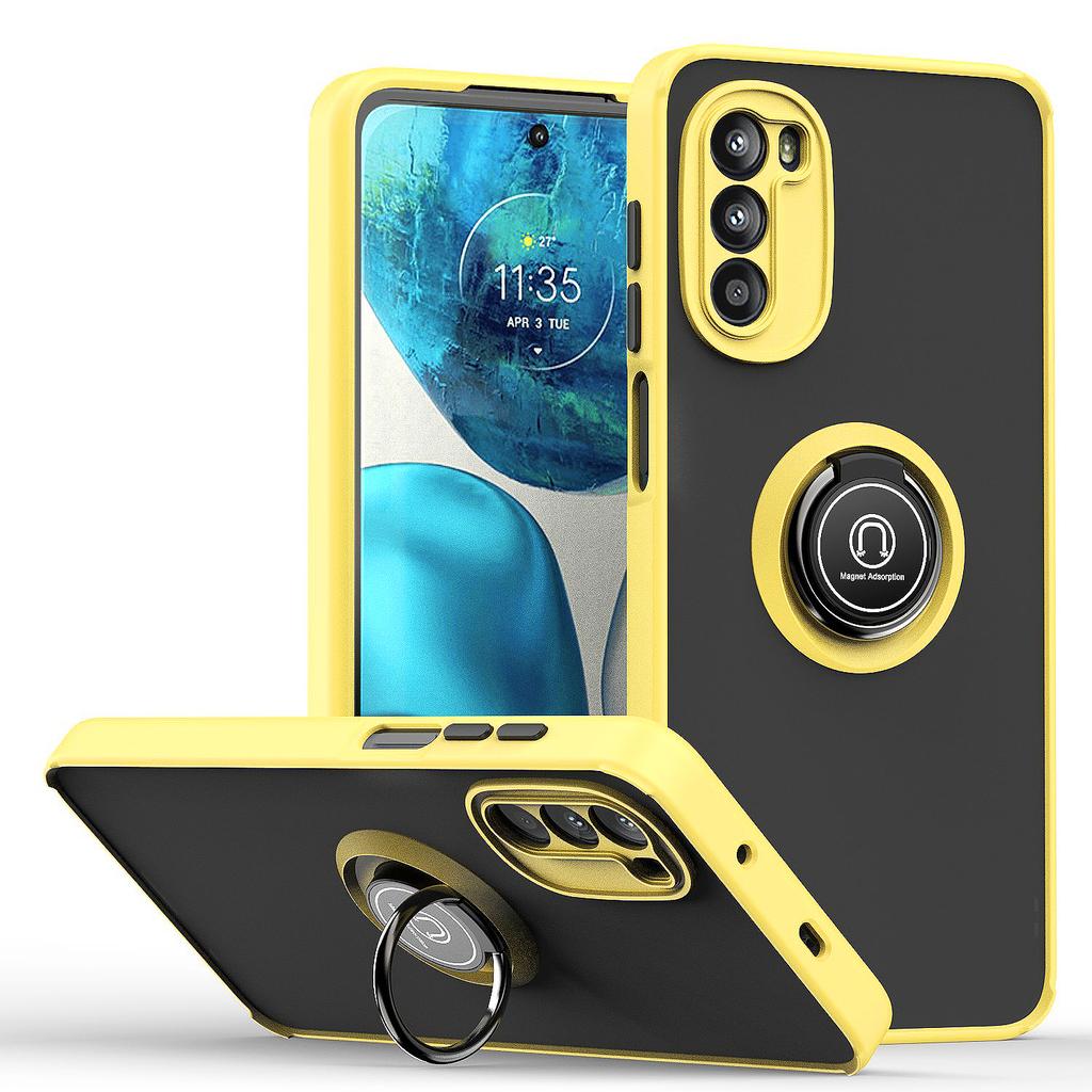 Fashion Model Ring Holder Hard PC Case For Motorola Moto G52 G22 G31 G41 G42 G60 G60S G20 Moto G52 Shockproof Silicone Back Case