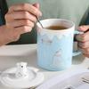 Cute Polar Bear Ceramic Mug With Lid Spoon Coffee Cups Creative Drinkware Coffee Tea Milk Cup Gifts