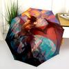 Dragon Pattern, Automatic Folding Umbrella, Portable and Foldable Design, 8 Ribs, a Christmas or Birthday Gift.
