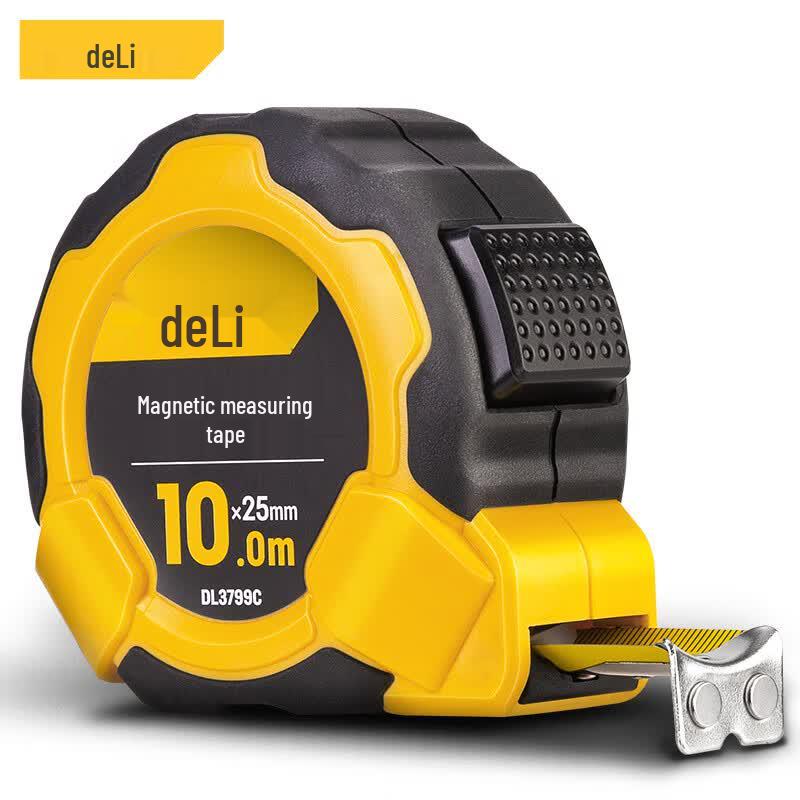 Deli Self-locking Magnetic Steel Tape Measure 10m x 25mm