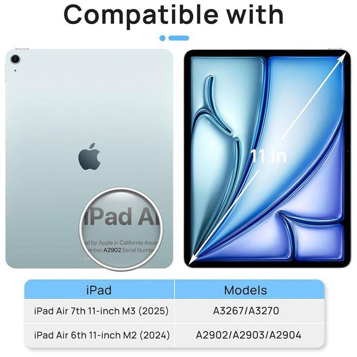 Case + Tempered Glass - for iPad Air - M2/M3 11 Inch - Scratch Protection - Purple - Auto Wake/Sleep