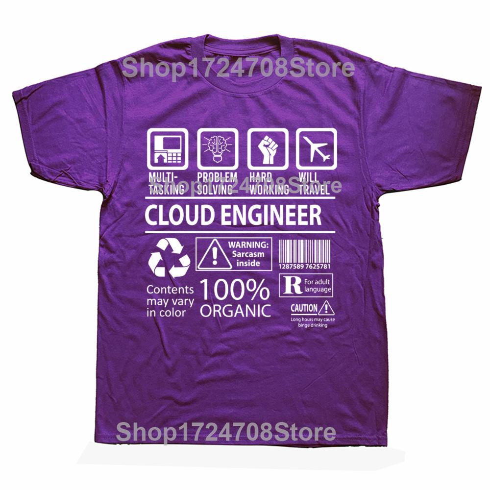 Funny Cloud Engineer Graphic T-shirts Tshirt Men Women's Fashion Casual Oversized 100% Cotton Multitasking Job T Shirt