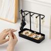 Portable Jewelry Display Rack Earrings Necklaces Storage Rack Key With Wooden Base Hanging Holder Desktop Organizer