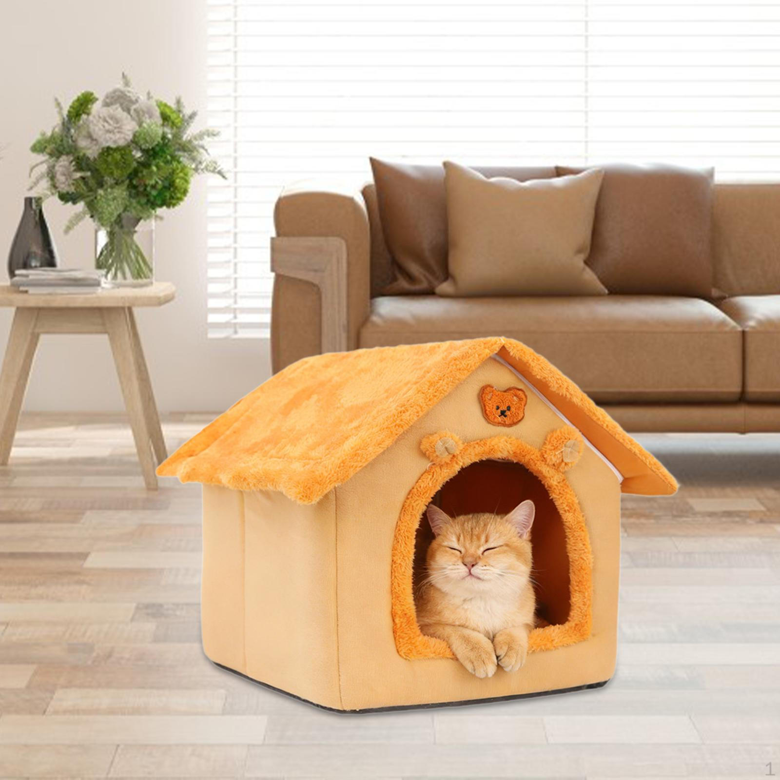 

Cat Dog House Bed for Indoor Cats Detachable Washable Comfortable Pet Warm Kennel M