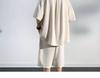 Men's Ice Silk Breathable Short Sleeve Shirt & Shorts Set - Versatile Summer Sports Casual Wear