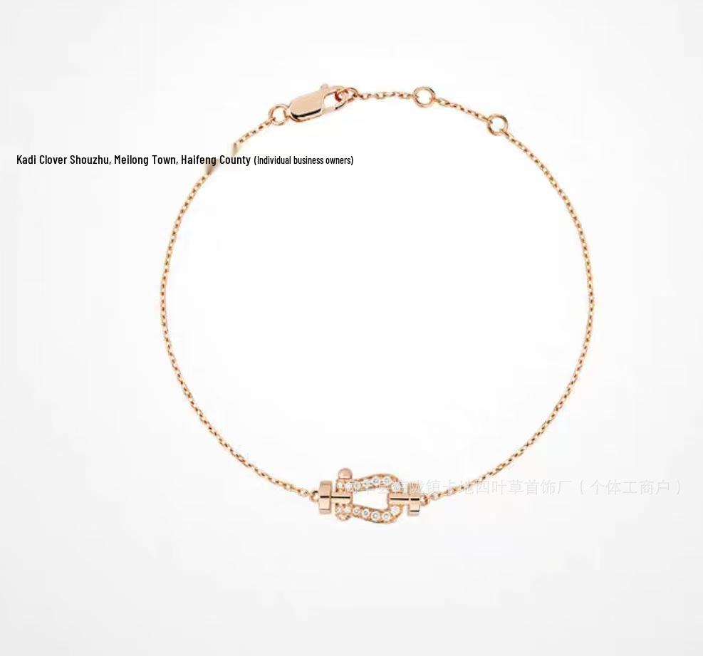 Fred 18K Gold Horsebit Diamant Anhänger Schlüsselbein Kette