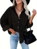 2025 Autumn/Winter Oversize Loose Casual Women's Corduroy Shirt - European & American Style