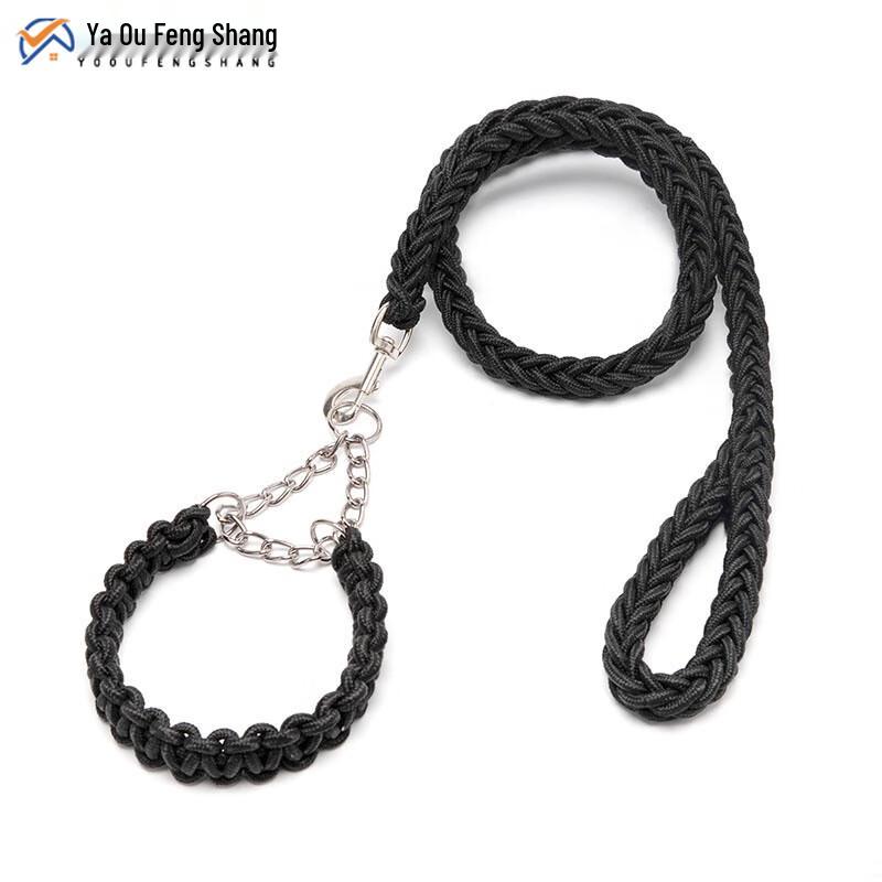 Heavy-Duty Braided Nylon Dog Leash and Collar