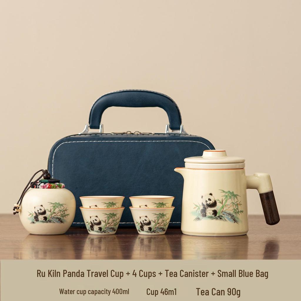 Portable Travel Tea Set: Quick-Brew Pot with Four Cups, New Style for Young People On the Go
