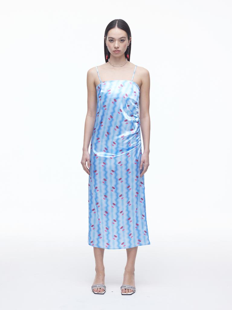 Dilettantism Cocktail Shirred Long Dress