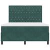 LED Box Spring Bed with Mattress Dark Green 160 X 200 Cm Velvet