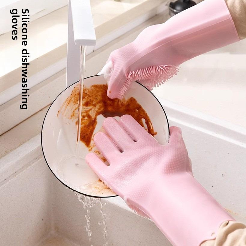 Silicone dishwashing gloves, magic gloves, durable, wear-resistant, waterproof rubber gloves for special use