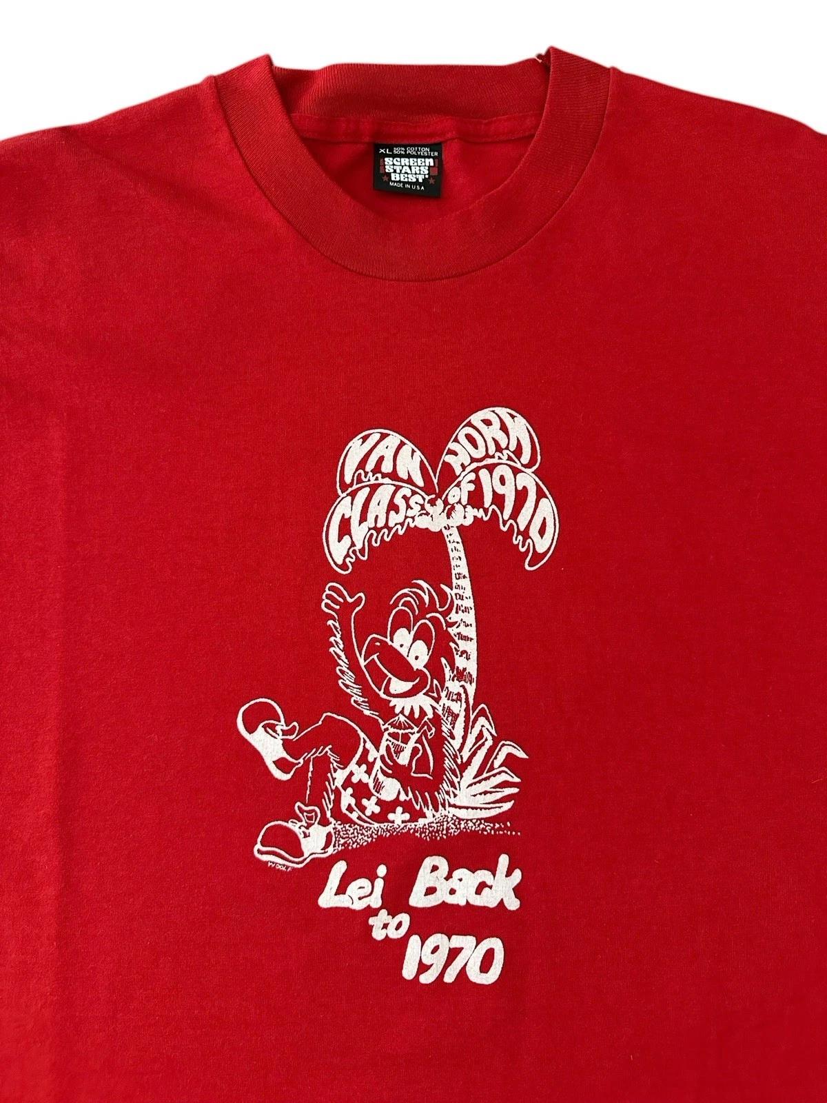 

Vintage Class Of 1970 T Shirt Men’s XL High School Reunion Red 90’s Van Horn Lei XL