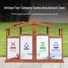 Outdoor Stainless Steel 3-Compartment Recycling Bin