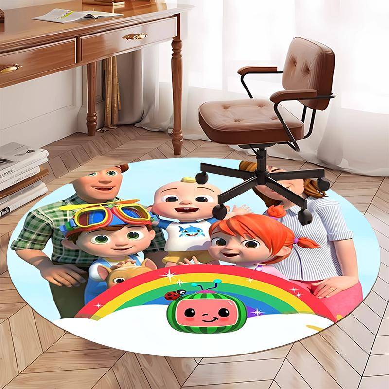 Cocomelon Printed Round Rug Carpet Chair Rug Area Rug Entryway Doormats,for Office Chair Living Room Bedroom Kitchen Room.