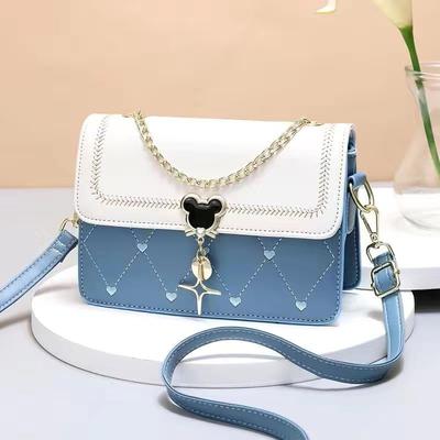 Spring and Summer New Women's Bags Contrasting Color Shoulder Bags Fashionable Small Square Bags Messenger Bags Small Fresh Students