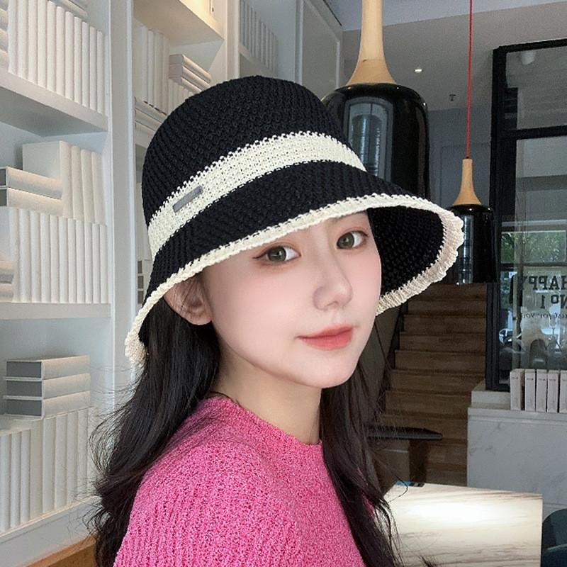 Summer Breathable Straw Hat With Wide Brim And Mesh Design For Beach And Sun Protection