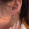 Women's Black Geometric Circle Earrings - Elegant, Lightweight, Versatile, Trendy, and Minimalist.