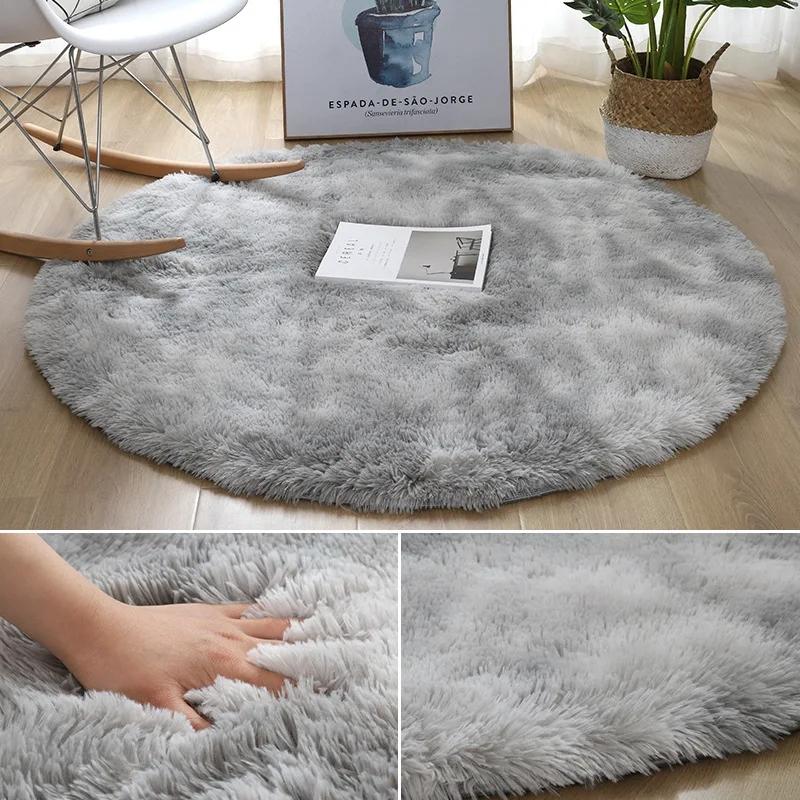 Super Soft Plush Round Rug Mat Fluffy White Carpets For Living Room Home Decor Bedroom Kid Room Decoration Salon Thick Pile Rugs