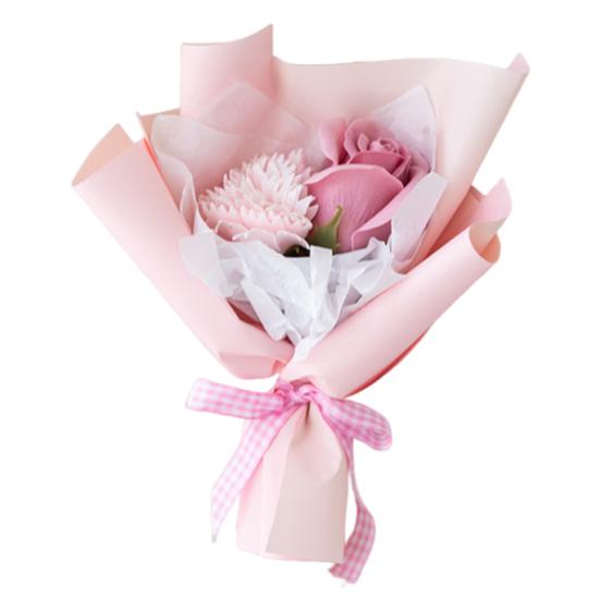 

Mini Fake Sunflower Bouquet Handcrafted Artificial Soap Carnation Rose Floral Decoration Valentine s Day Anniversary рожевий