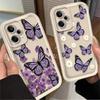 Purple Butterfly And Flower Design Silicone Case For iPhone 17 16 15 14 13 12 11 Pro Max Plus Air