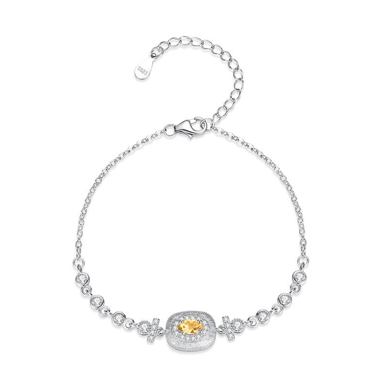 Natural stone hand jewelry S925 sterling silver bracelet women's light luxury niche does not fade exquisite and advanced sense