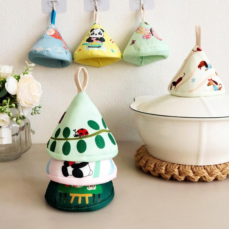 Cartoon Cute Triangle Anti-scalding Pot Cap Kitchen Pot Handle Casserole Enamel Pot Cast Iron Pot Ear Muffs Heat Insulation Gloves