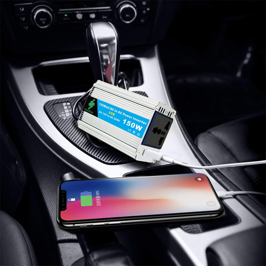 12V To 220V 150W 200W Off-grid High-frequency Correction Wave Vehicle Inverter