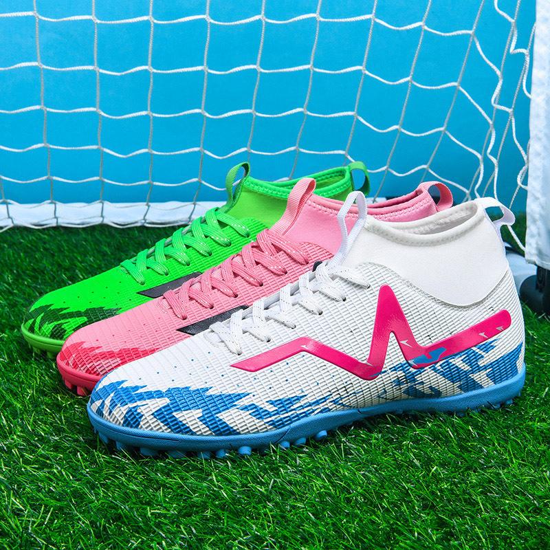High-top New Football Shoes 2025 Male and Female Adult Students Children's Game Training Shoes TF Broken Nail Football Shoes