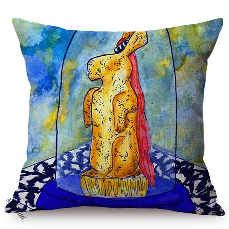 Modern Abstract Animal Oil Painting Art Style Living Room Sofa Cushion Cover Funky Artwork Chair Decorative Pillow Case Cojines