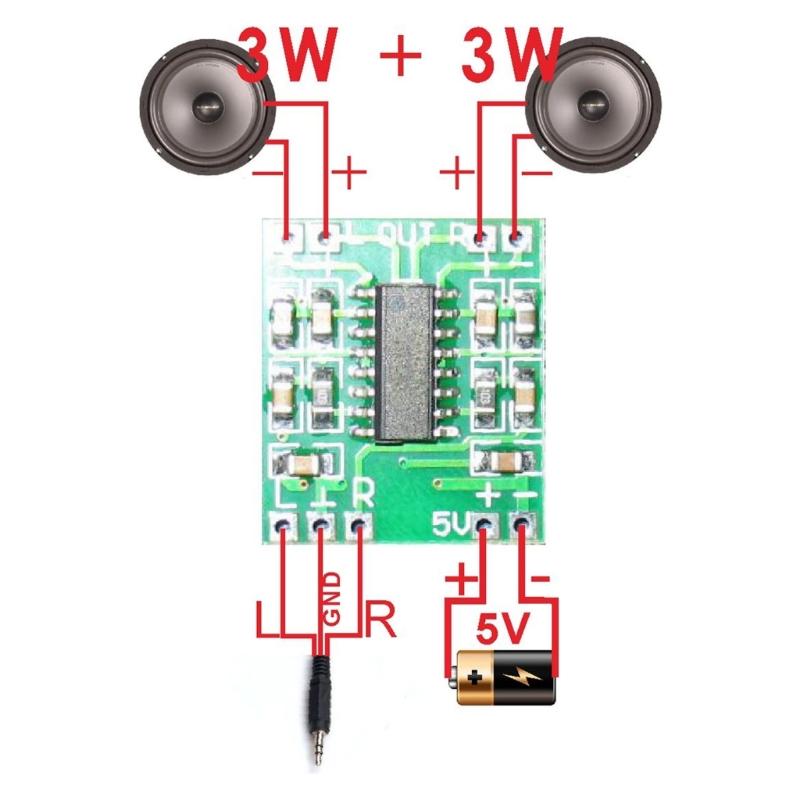 PAM8403 Module Digital Amplifier Board 2x3W D Class Digital Amplifier Board Switcher Potentiometer For Prototyping