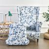 Floral King Back Wing Chair Cover Spandex Armchair Cover Relax Sloping Sofa Covers Seat Cushion Covers Footstool Slipcover