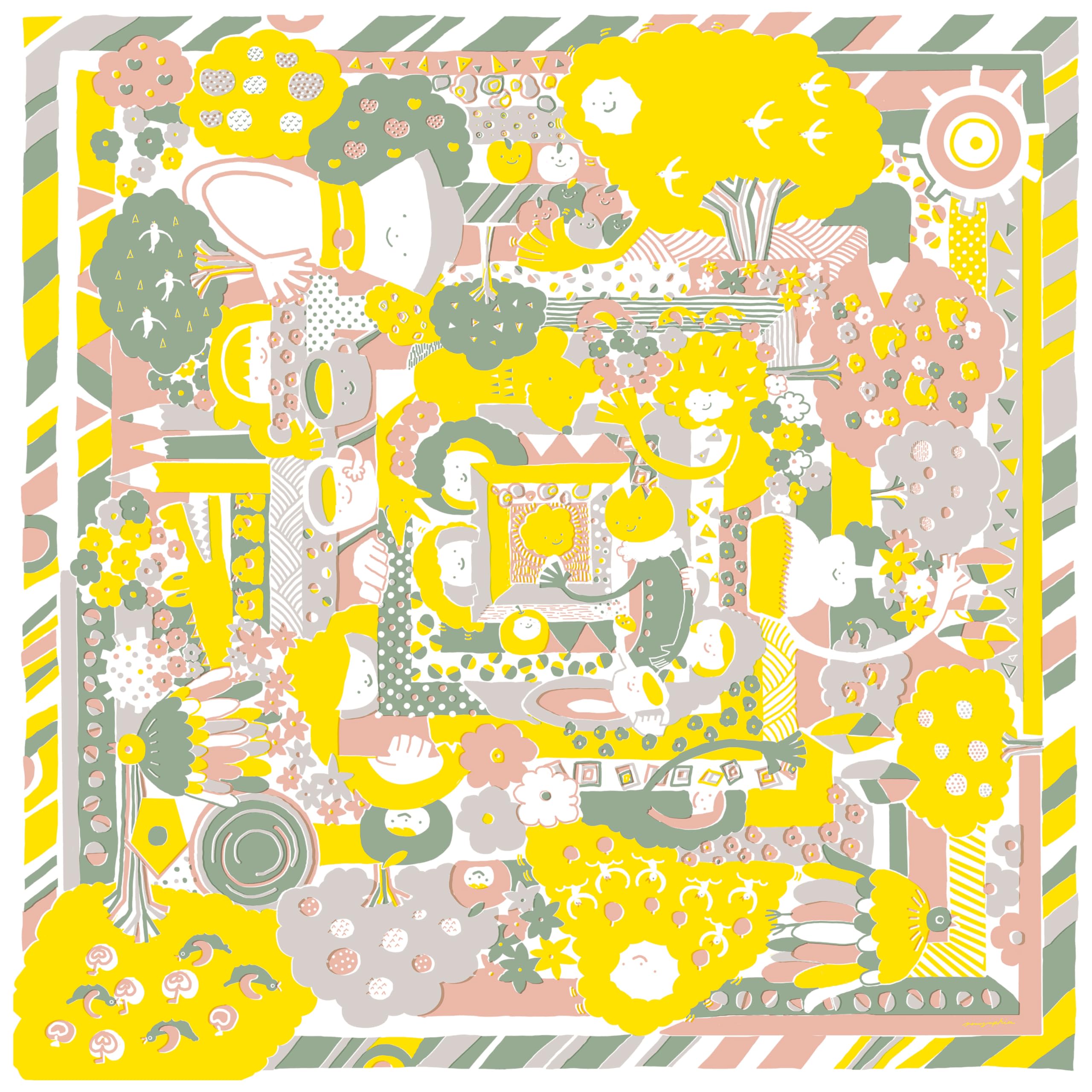 

Asakura Senfu Super Water Repellent Furoshiki Nagare Plain Weave Kurukuru Sekai